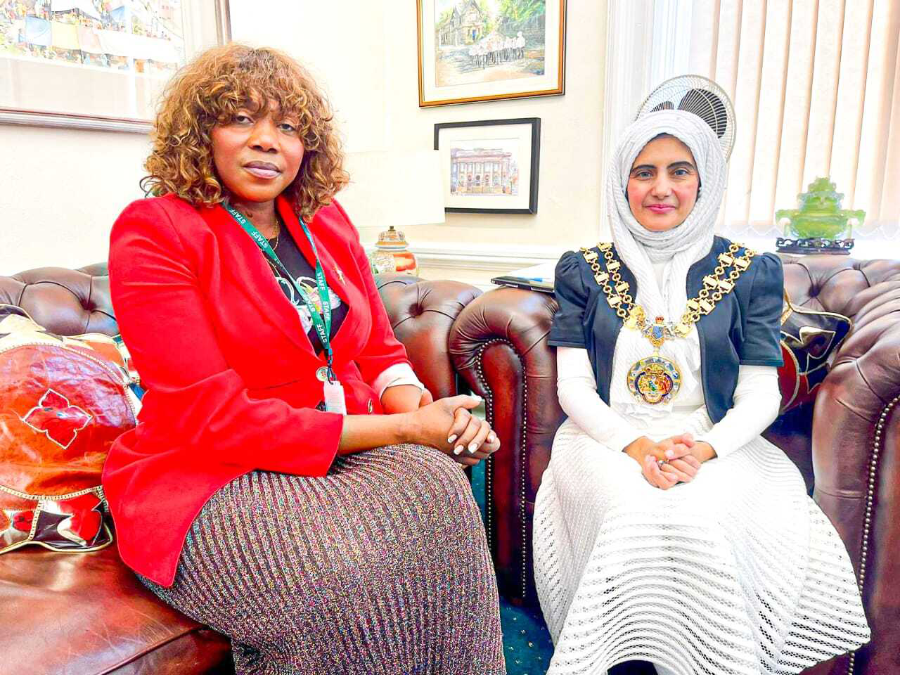 Tameside Mayor Tafheen Sharif with LITD Founder Beatrice Guessie